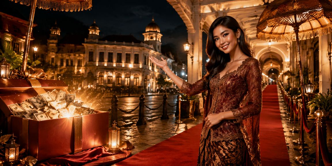 Model menampilkan layar bonus VIP di platform teluk4d dengan tampilan menarik